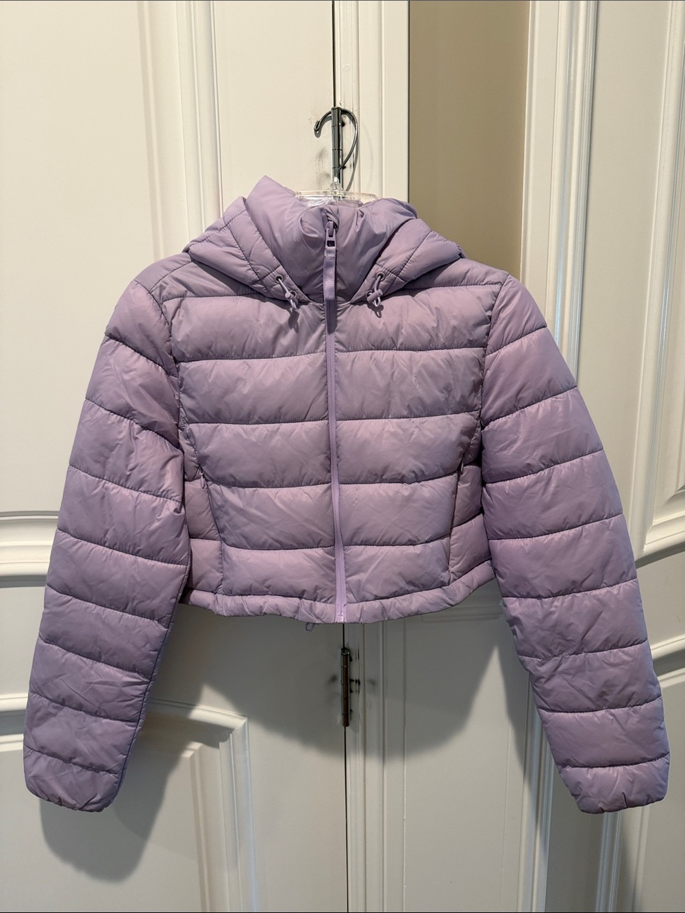 Cropped Hooded Puffer Jacket - Lavender